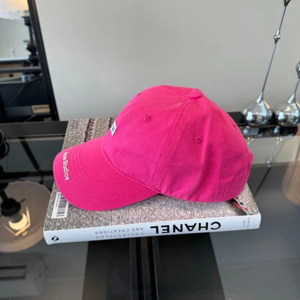 💖 Acne Studios Pink Square Logo Dad Hat Cap - Picture 2 of 8